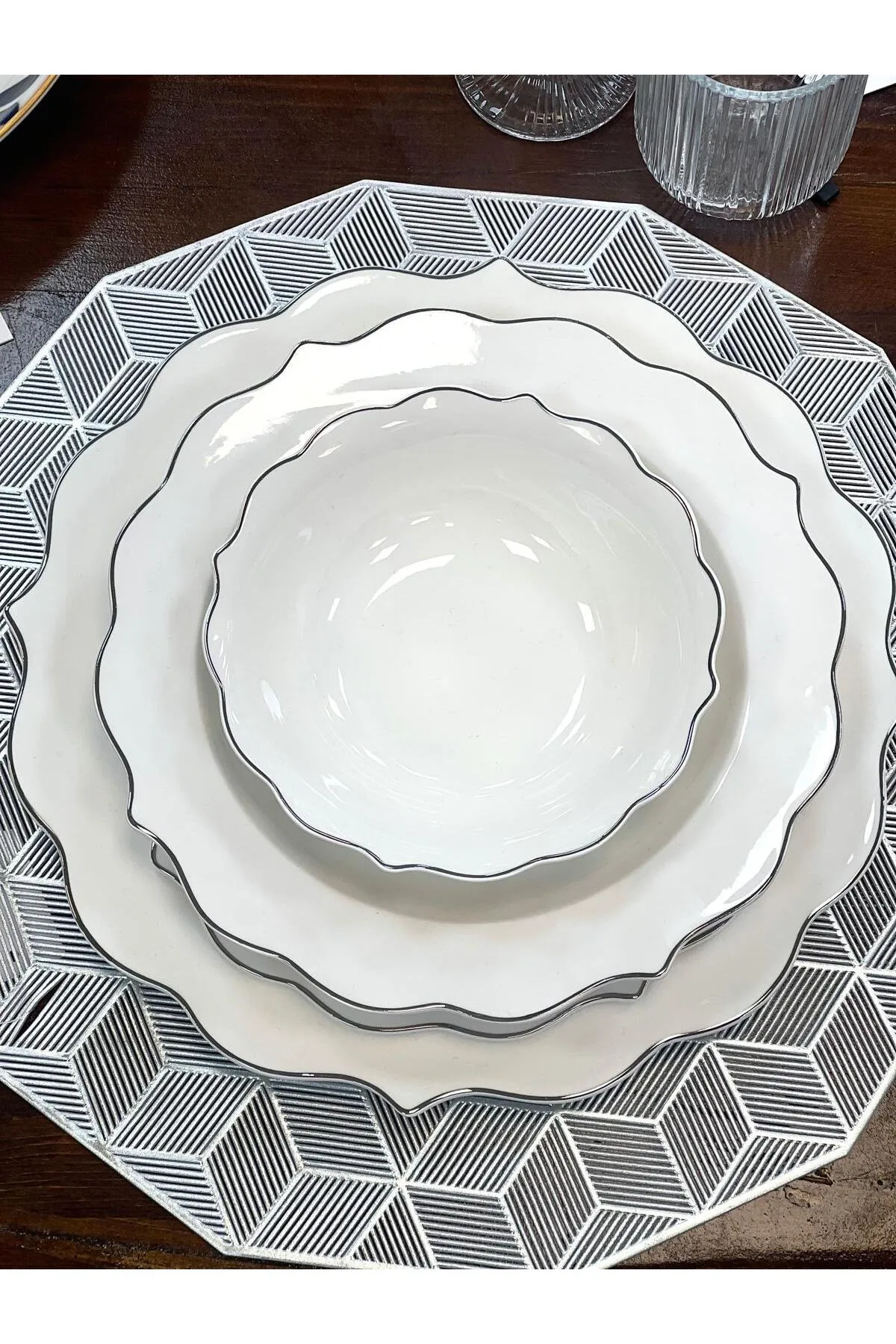 Acar Karmen 6 Kişilik 24 Parça Silver Porselen Yemek Takımı - Beyaz - Silver POR-06202 Acar Karmen 6 Kişilik 24 Parça Silver Porselen Yemek Takımı - Beyaz - Silver POR-06202