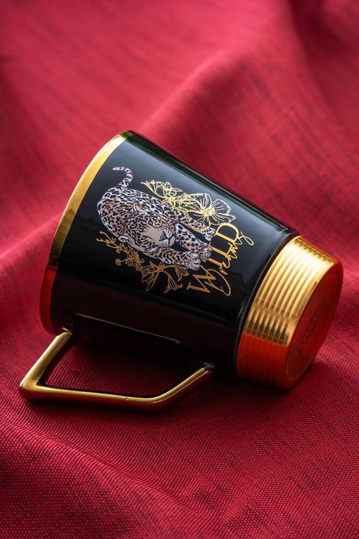 Acar Lorenzo Leopar Porselen Kupa - 200 ml - Gold KOH-05010 Acar Lorenzo Leopar Porselen Kupa - 200 ml - Gold KOH-05010