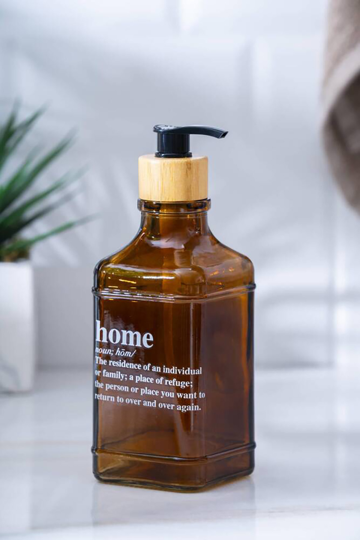 Acar Louvre2 Cam Sıvı Sabunluk - 500 ml - Kahverengi HNR-07621