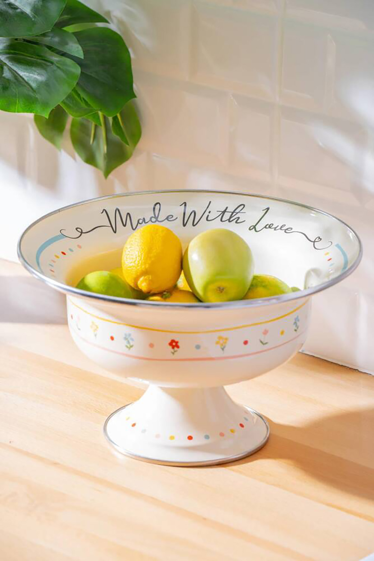 Acar Made With Love Emaye Ayaklı Meyvelik - 28 cm XAP-07711