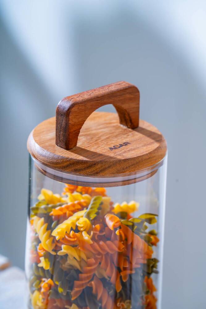 Acar Malibu Akasya Kapaklı Borosilikat Cam Kavanoz - 1000 ml LND-07571