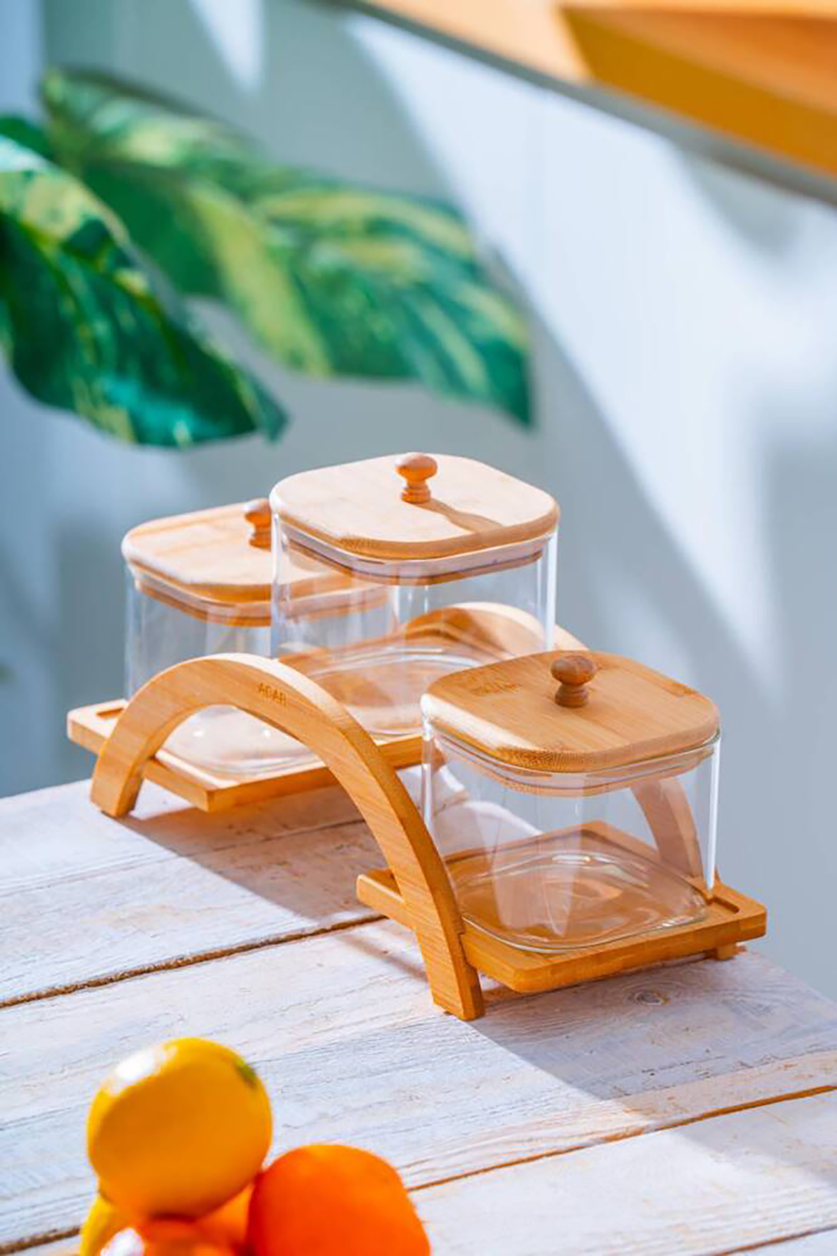 Acar Malibu Bambu Gondol Standlı 3 lü Borosilikat Cam Baharatlık Seti LND-07579 Acar Malibu Bambu Gondol Standlı 3 lü Borosilikat Cam Baharatlık Seti LND-07579