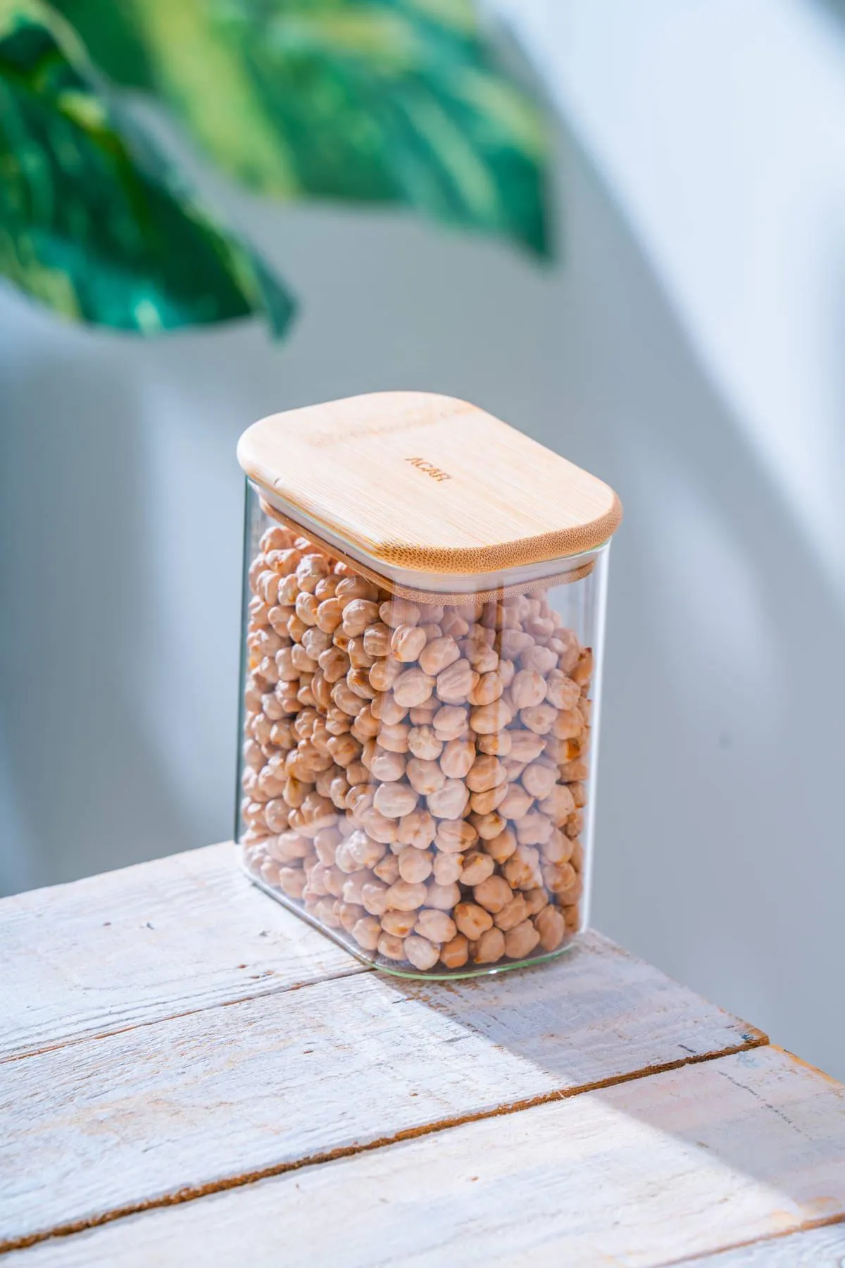 Acar Malıbu Bambu Kapaklı Cam Kavanoz LND-07566