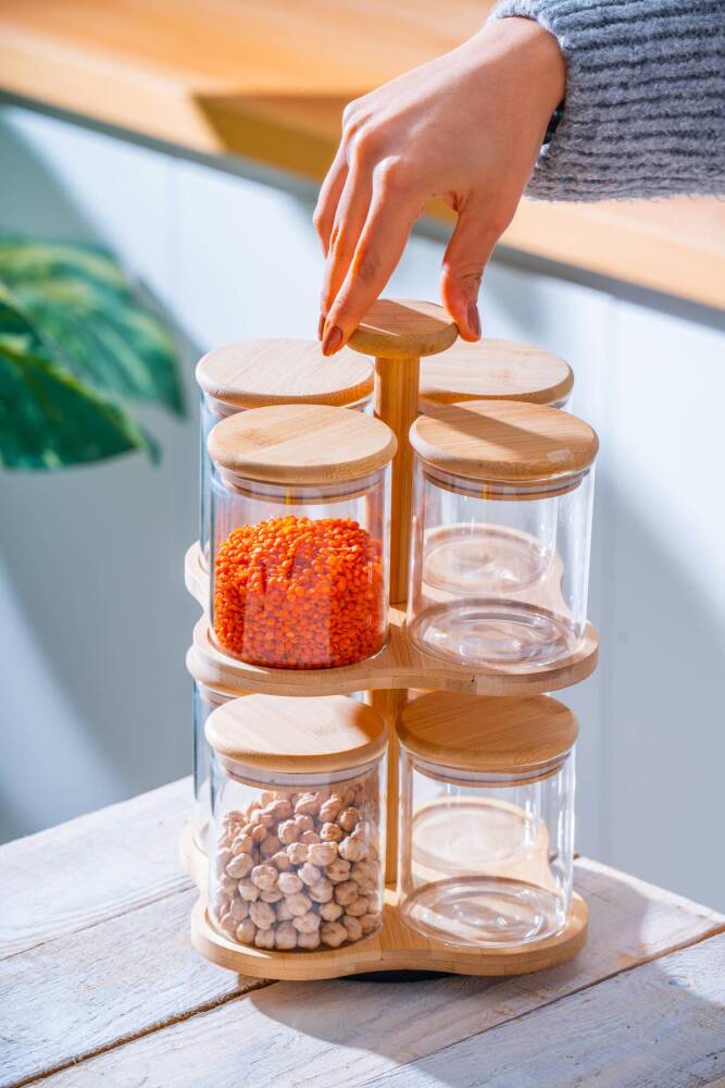 Acar Malibu Bambu Standlı 8 li Borosilikat Cam Baharatlık Seti LND-07586 Acar Malibu Bambu Standlı 8 li Borosilikat Cam Baharatlık Seti LND-07586