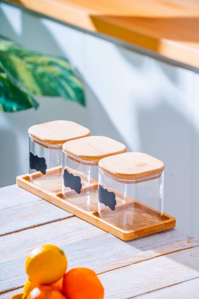 Acar Malibu Bambu Standlı Kare 3 lü Borosilikat Cam Baharatlık Seti LND-07581 Acar Malibu Bambu Standlı Kare 3 lü Borosilikat Cam Baharatlık Seti LND-07581