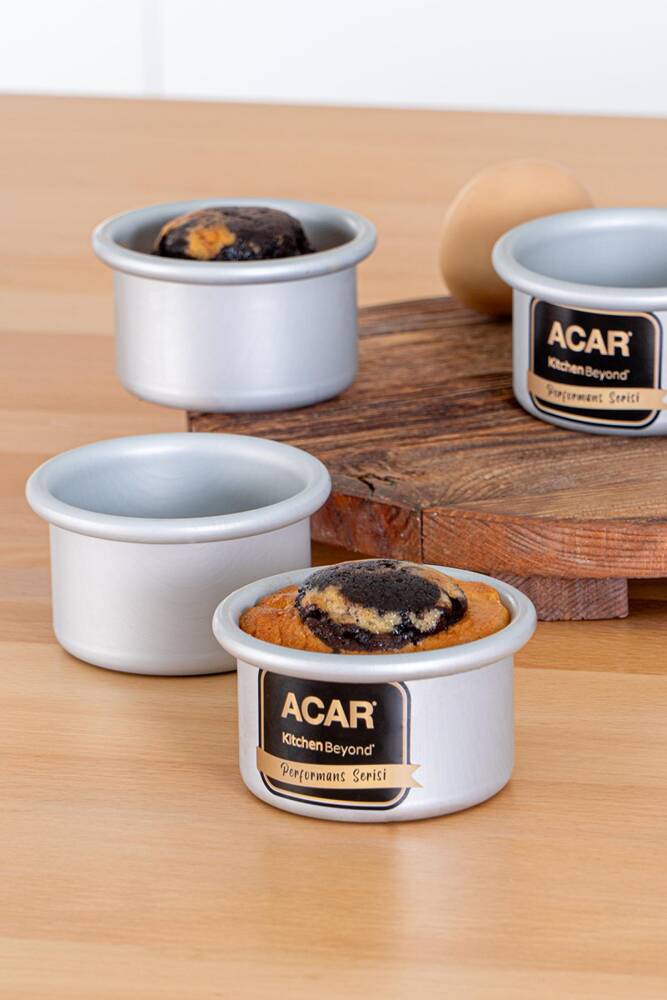 Acar Mate 6 lı Yuvarlak Muffin Kek Kalıbı - 7.5 cm MOON-05770