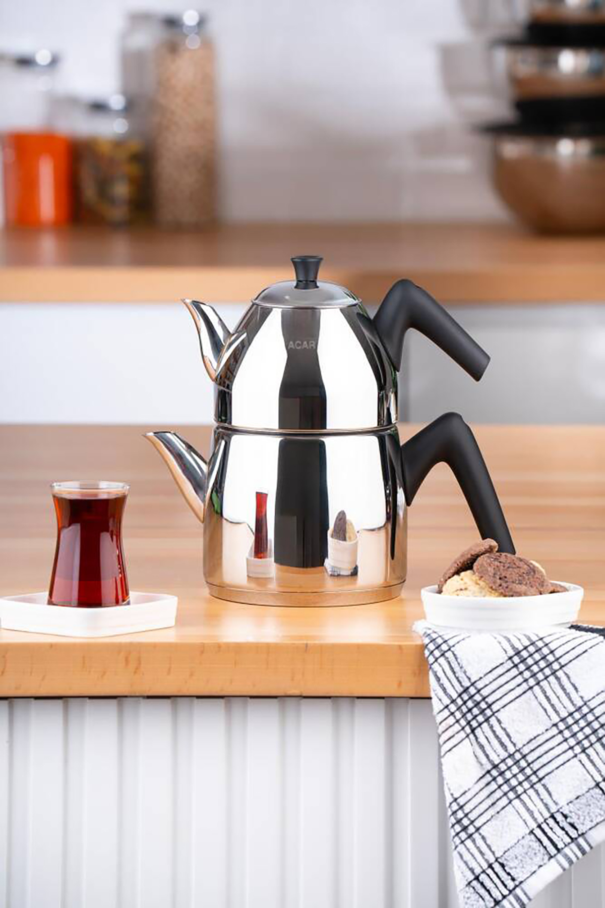 Acar Milano Büyük Boy Çaydanlık Takımı AR-06431 Acar Milano Büyük Boy Çaydanlık Takımı AR-06431