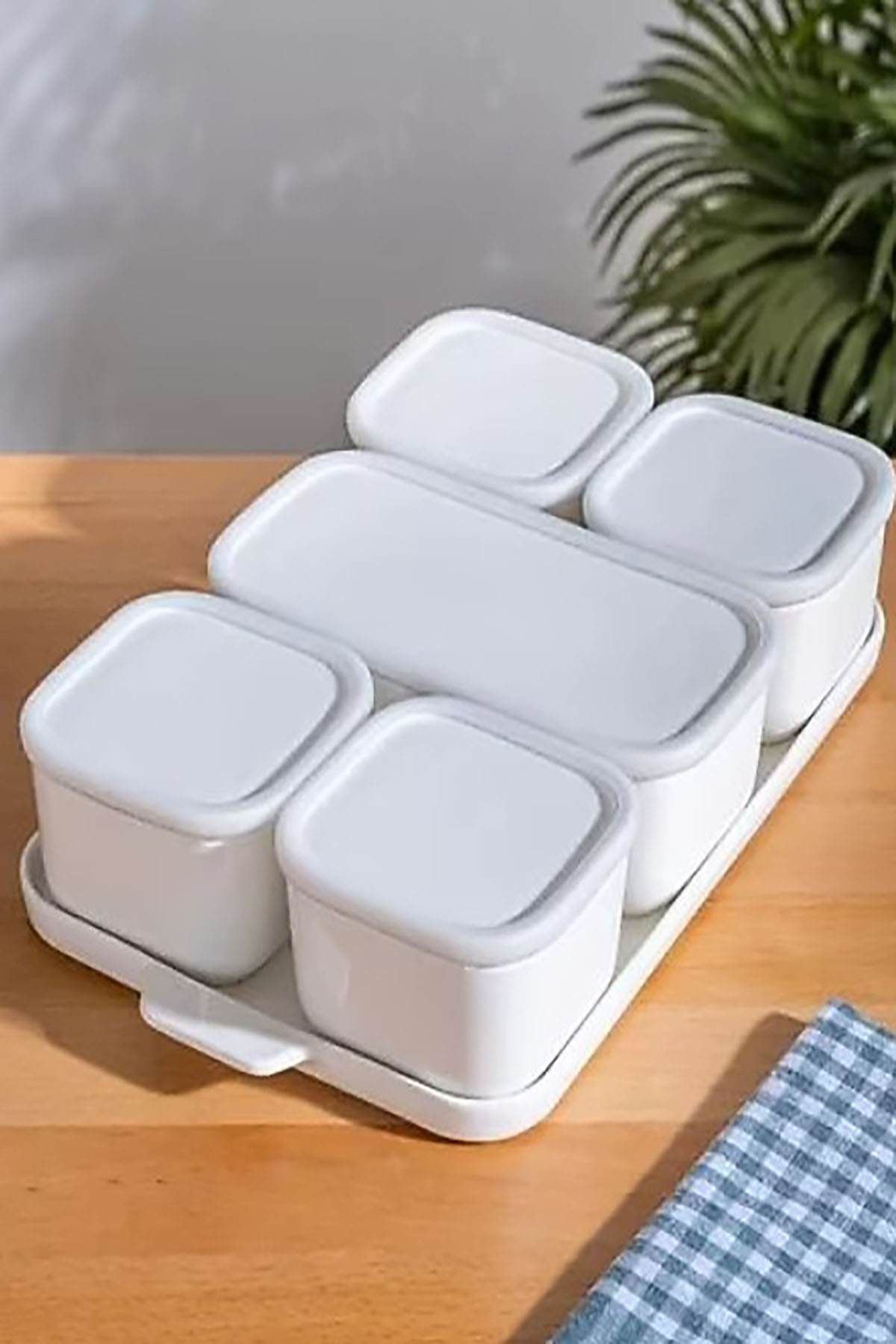 Acar Nora 6 lı Kare Porselen Kapaklı Kahvaltılık SCT-06160 Acar Nora 6 lı Kare Porselen Kapaklı Kahvaltılık SCT-06160