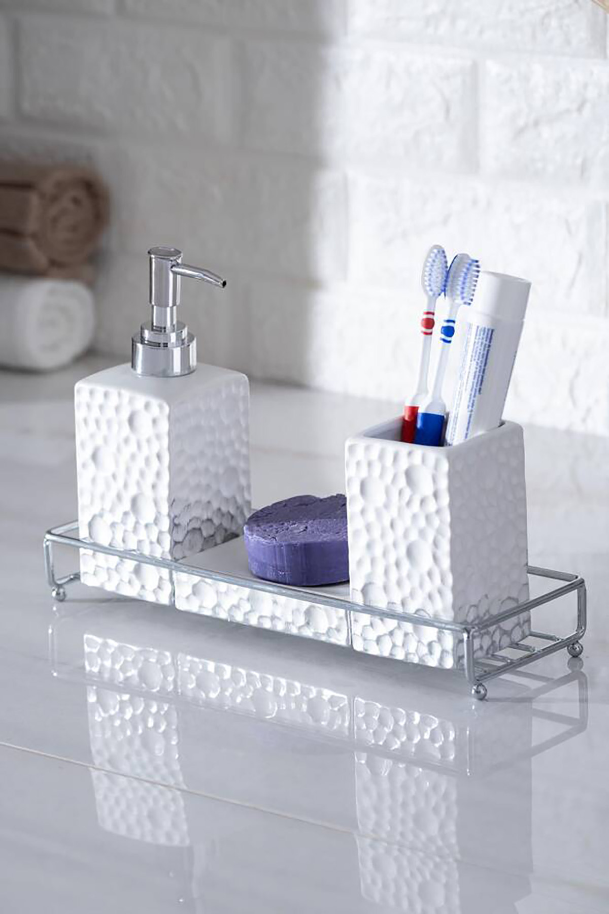 Acar Odeon 4 Parça Banyo Seti - Beyaz BANS-05861 Acar Odeon 4 Parça Banyo Seti - Beyaz BANS-05861