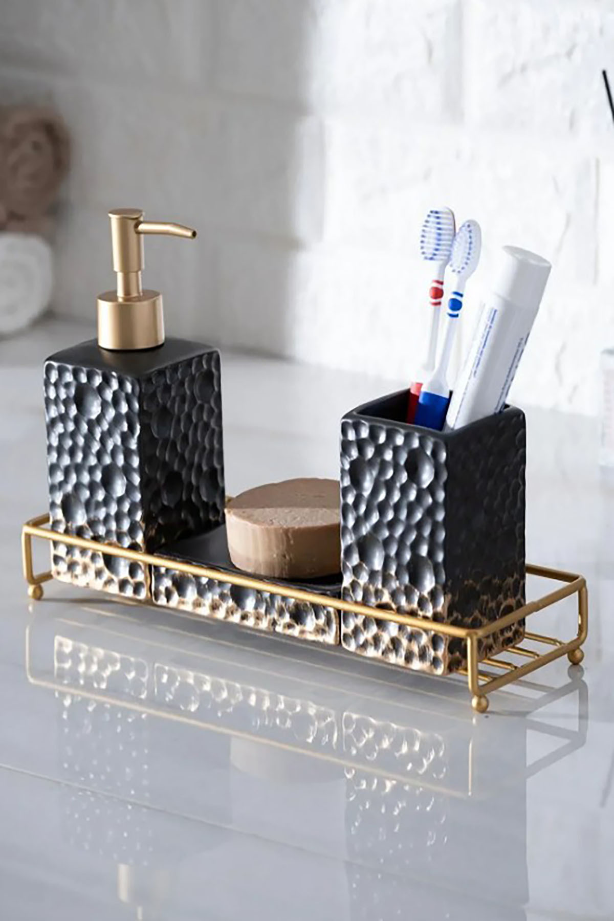 Acar Odeon 4 Parça Banyo Seti - Siyah BANS-05860 Acar Odeon 4 Parça Banyo Seti - Siyah BANS-05860