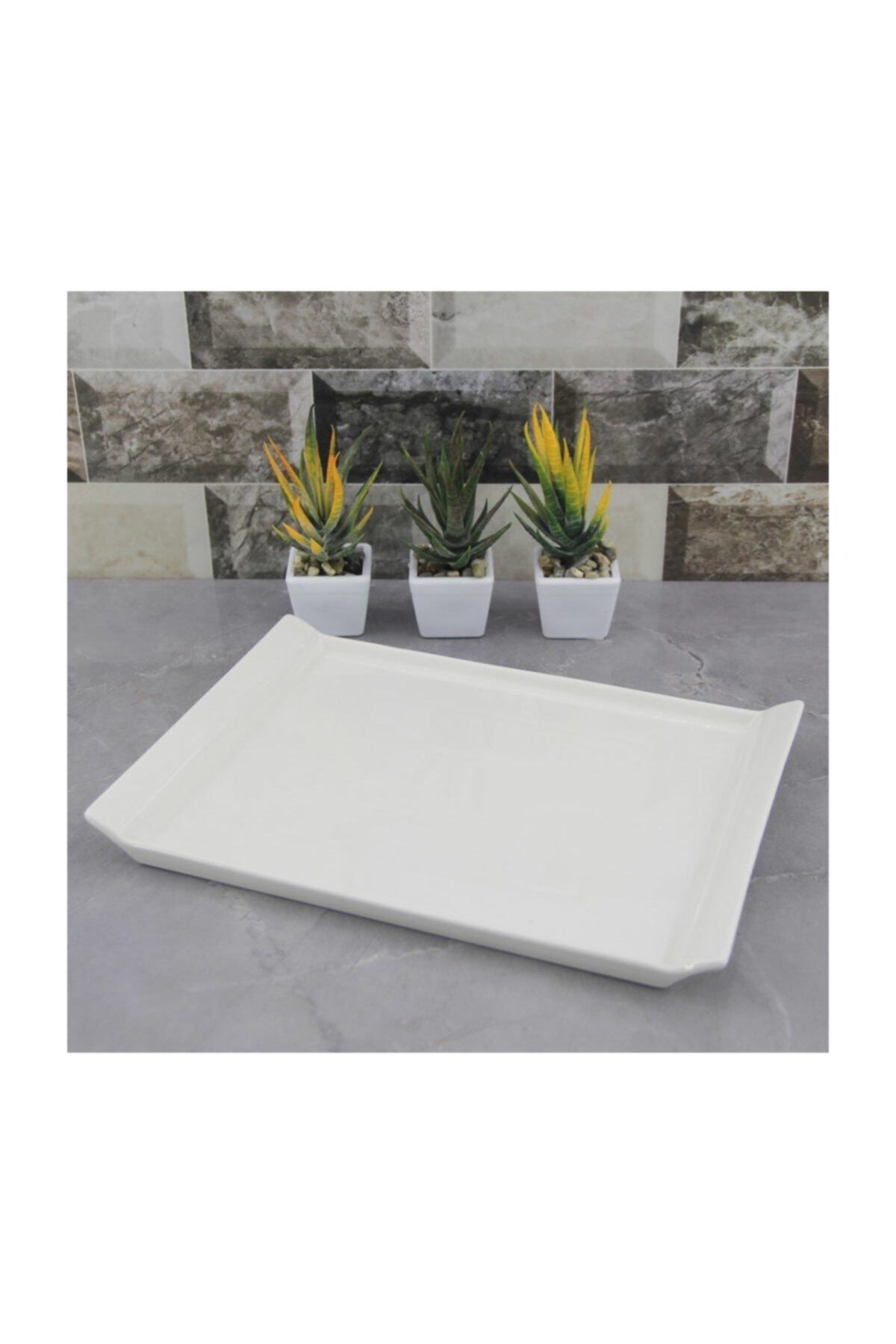 Acar Porselen Dikdörtgen Kayık Tabak 30,5 cm - Beyaz POR-008073