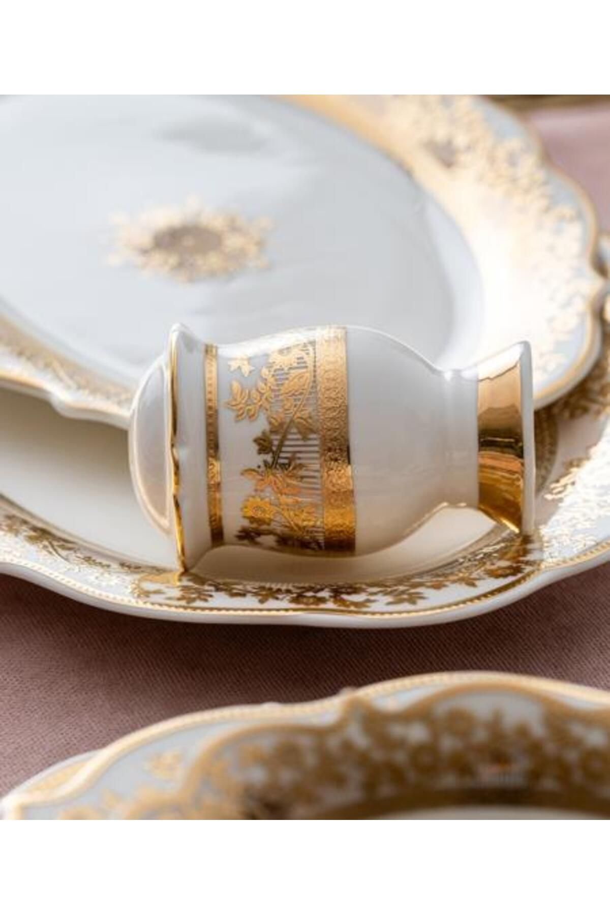 Acar Rosalind 60 Parça Bone China Emboss Gold Yemek Takımı GBY-06263 Acar Rosalind 60 Parça Bone China Emboss Gold Yemek Takımı GBY-06263