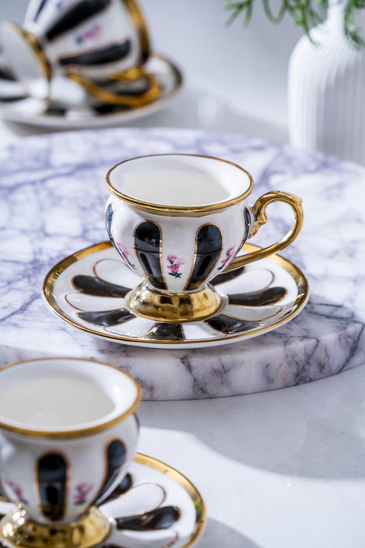 Acar Scarlet 6 Kişilik Kahve Fincanı Takımı - 100 ml - Siyah KAI-06834 Acar Scarlet 6 Kişilik Kahve Fincanı Takımı - 100 ml - Siyah KAI-06834