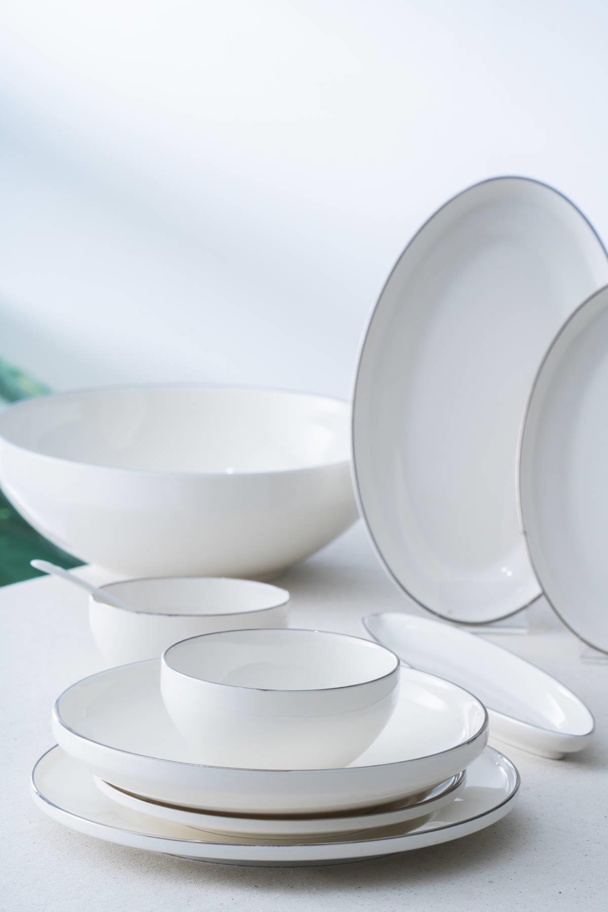 Acar Senna Gold 45 Parça Yemek Takımı - Beyaz - Gü