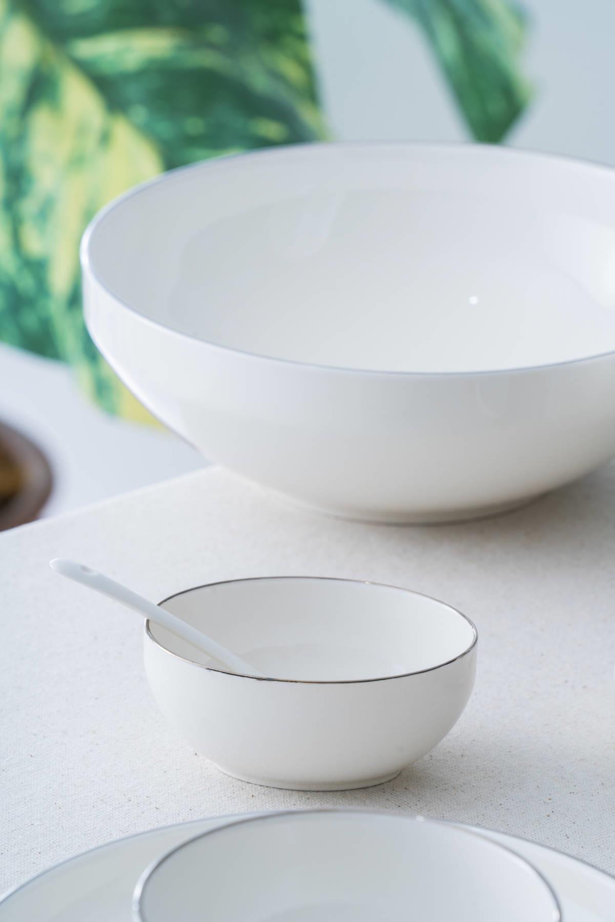 Acar Senna Gold 45 Parça Yemek Takımı - Beyaz - Gü