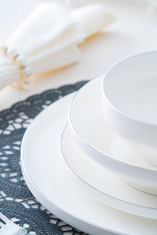 Acar Silver Rise 6 Kişilik 24 Parça Porselen Yemek Takımı - Gümüş SCT-05443 Acar Silver Rise 6 Kişilik 24 Parça Porselen Yemek Takımı - Gümüş SCT-05443
