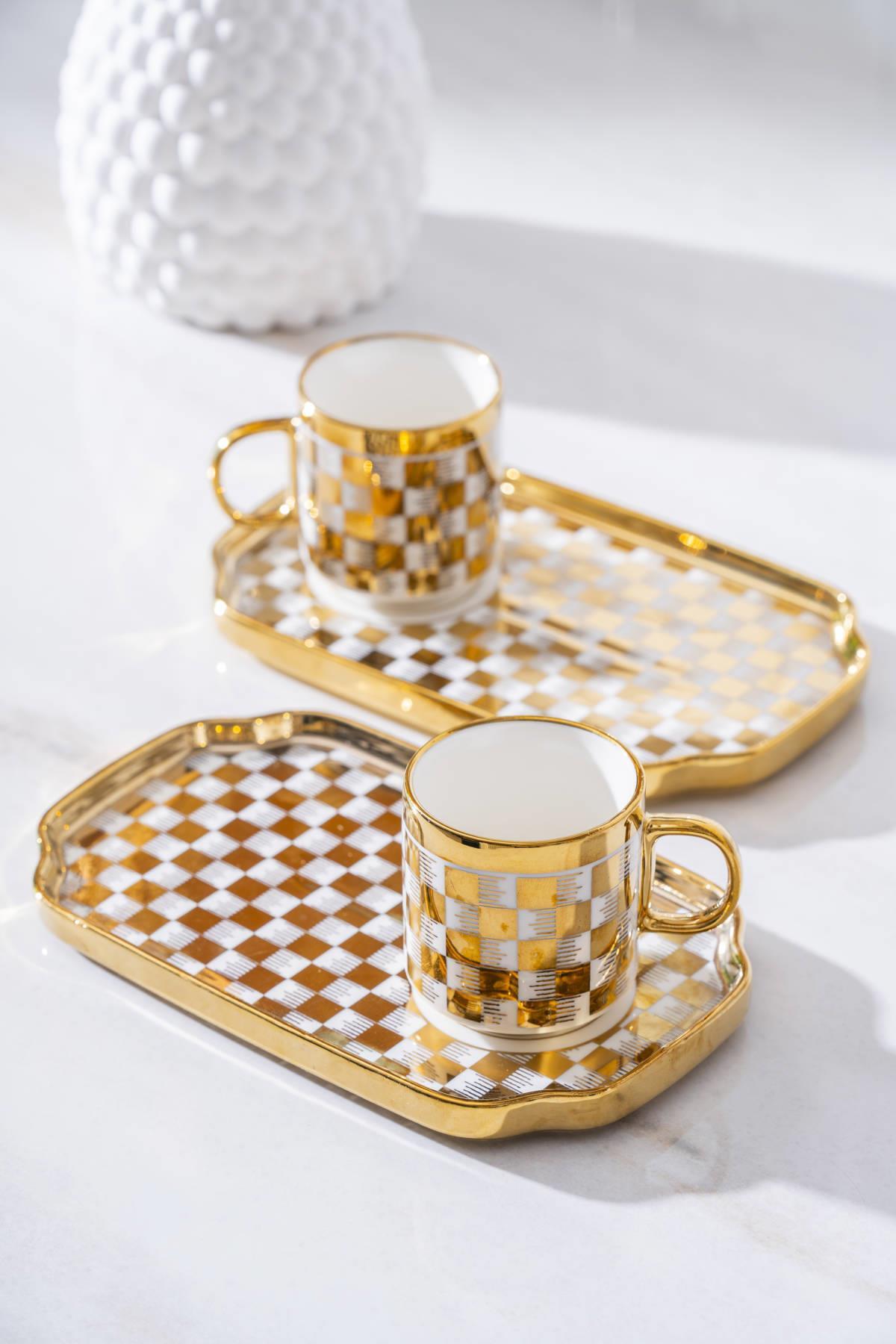 Acar Skye Duo 2 Kişilik Kahve Fincanı Takımı - 100 ml - Gold KAI-06905 Acar Skye Duo 2 Kişilik Kahve Fincanı Takımı - 100 ml - Gold KAI-06905