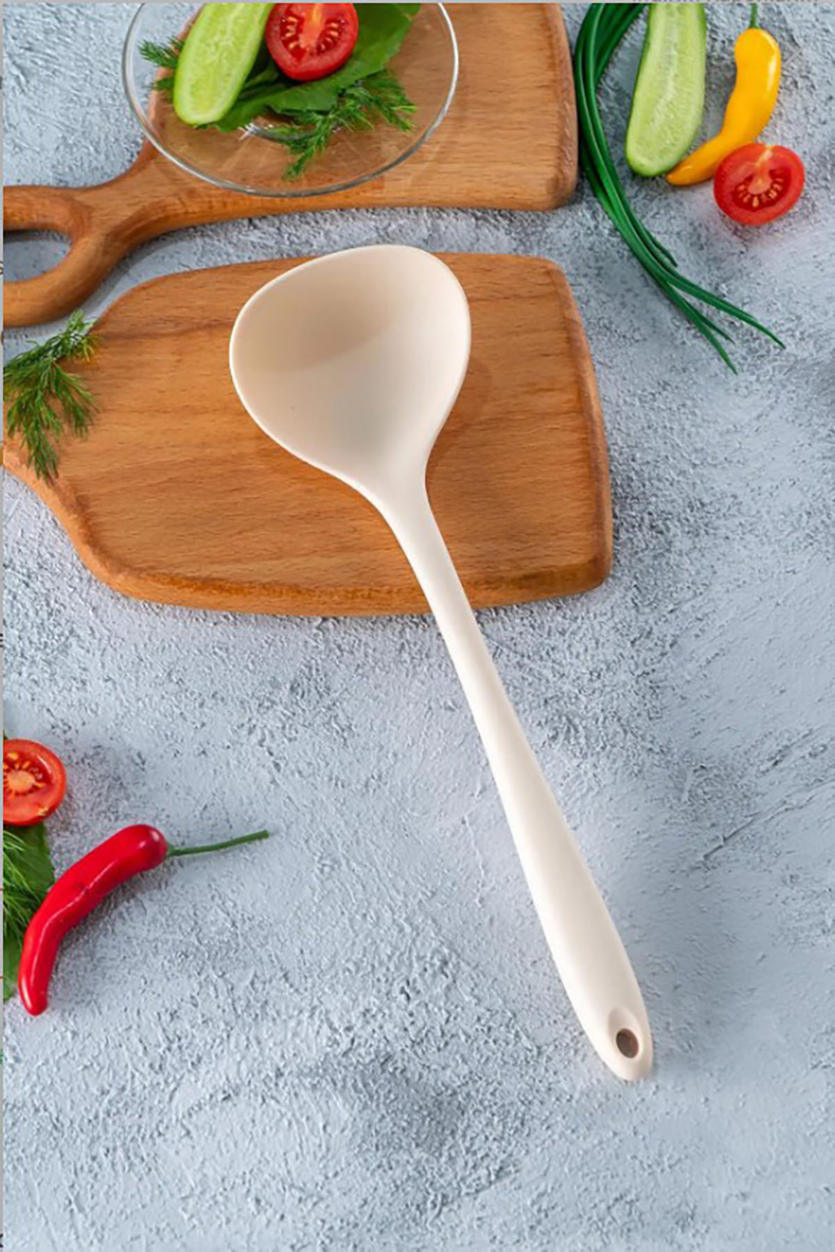 Acar Sweet Silikon Kepçe - 30cm - Krem ACR-152 Acar Sweet Silikon Kepçe - 30cm - Krem ACR-152
