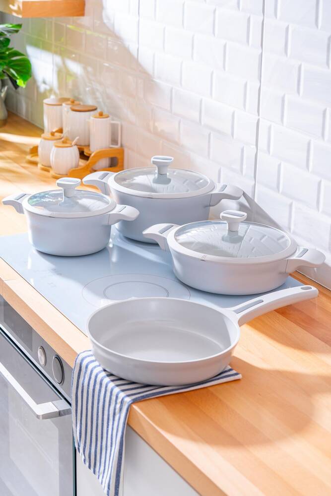 Acar Ultimate Pro 7 Parça Tencere Seti - Gri Beyaz BSC-06780 Acar Ultimate Pro 7 Parça Tencere Seti - Gri Beyaz BSC-06780