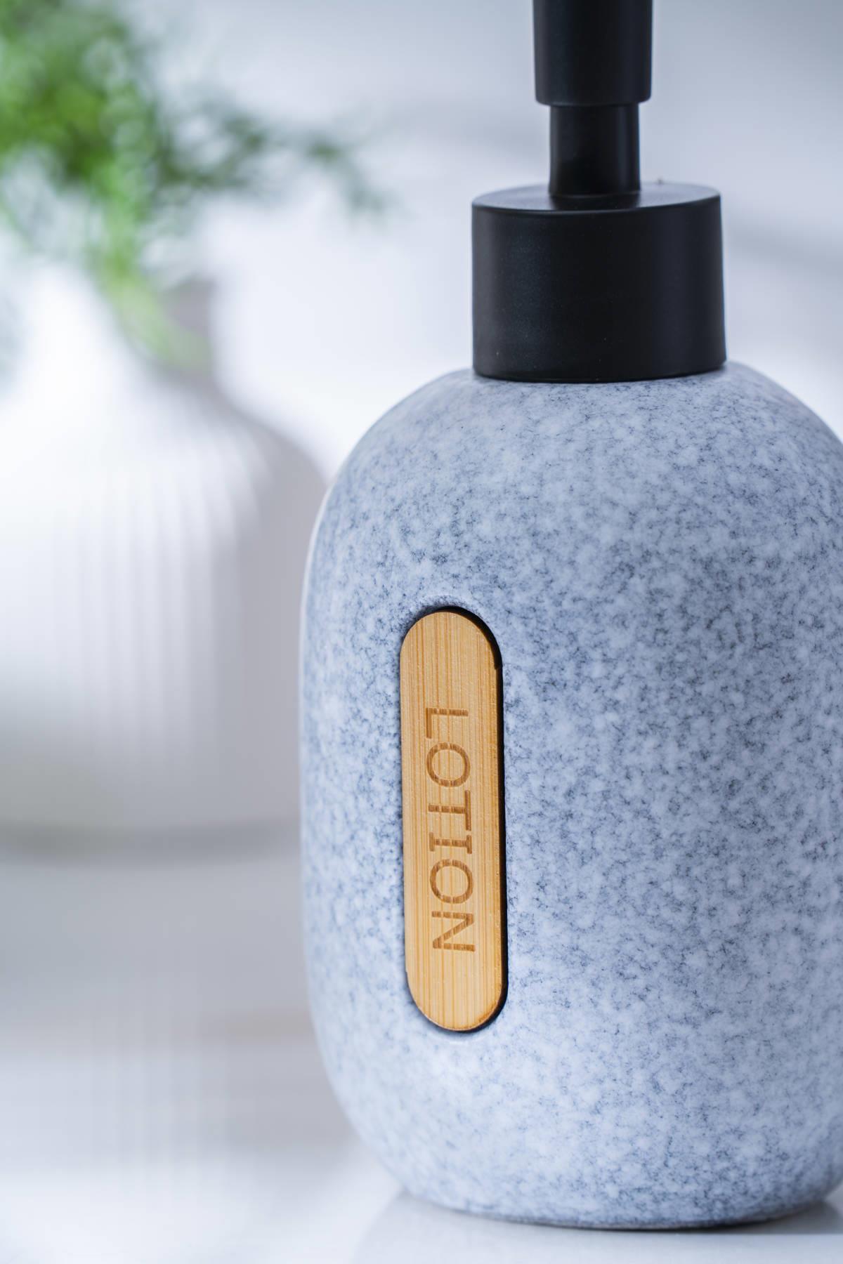 Acar Vega Lotion yuvarlak Sıvı Sabunluk 18 cm - Gri SABJ-06983