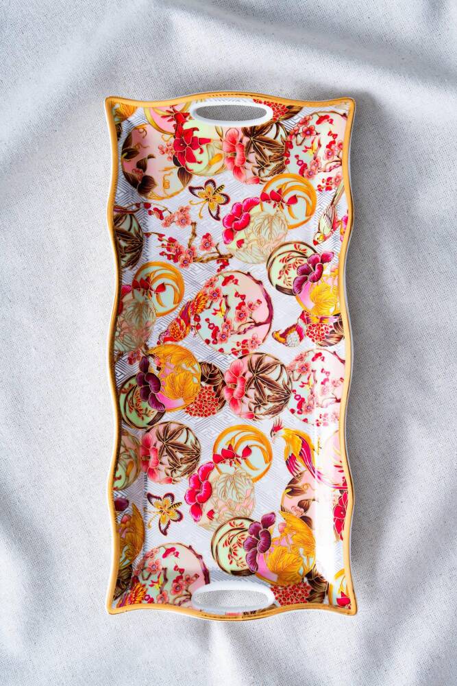 Acar Whisper Dikdörtgen Sunum Tepsi - 34 cm - Mor RYL-07034