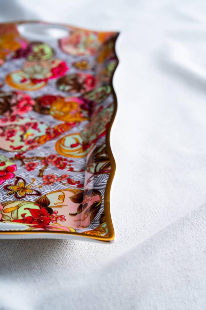 Acar Whisper Dikdörtgen Sunum Tepsi - 34 cm - Mor RYL-07034