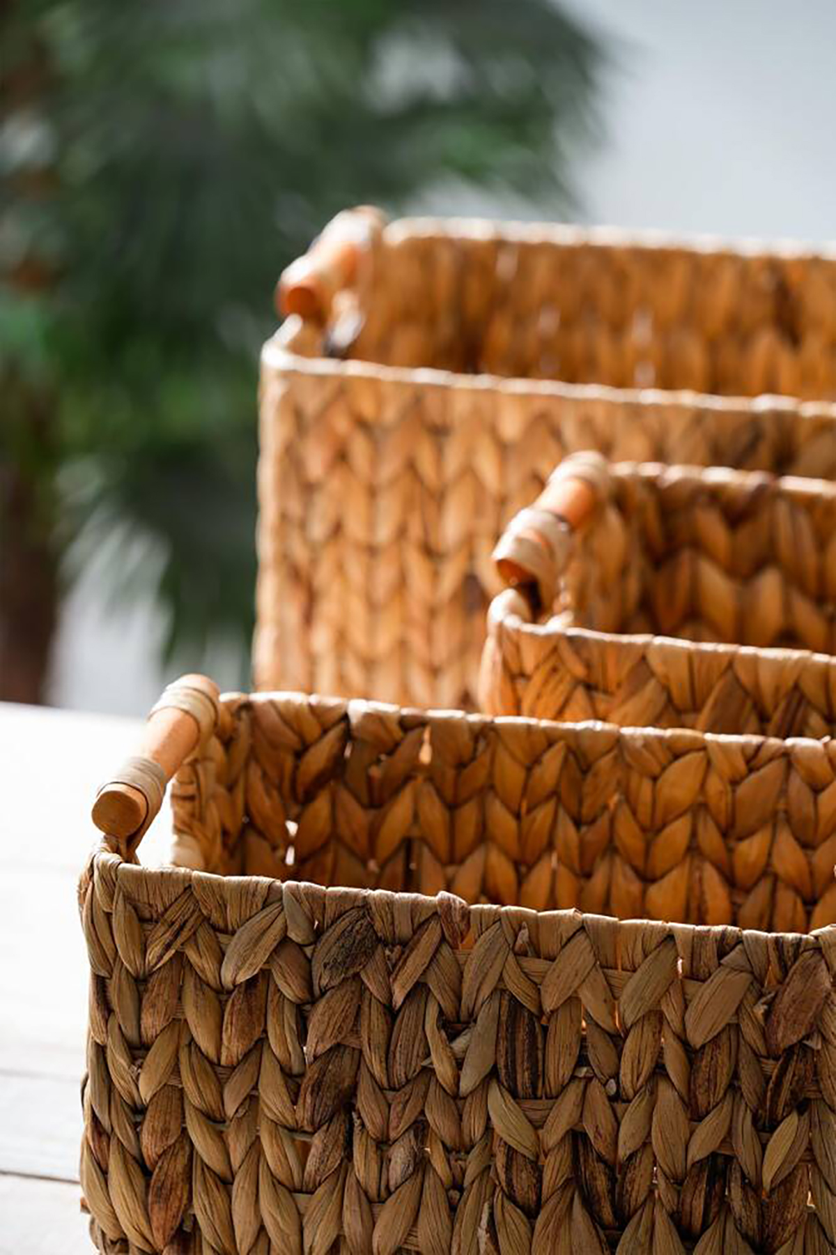 Acar Wicker 3 lü Dekoratif Hasır Sepet ACR-313