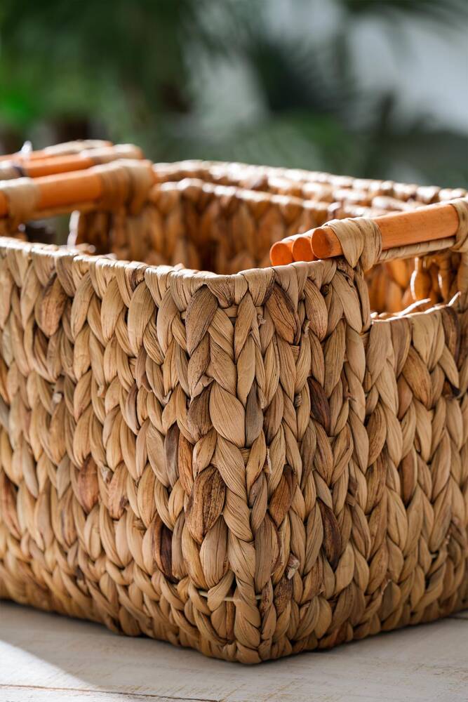 Acar Wicker 3 lü Dekoratif Hasır Sepet ACR-313