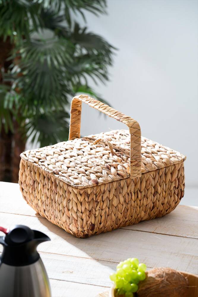 Acar Wicker Kapaklı Hasır Piknik Sepeti - 36 cm ACR-297 Acar Wicker Kapaklı Hasır Piknik Sepeti - 36 cm ACR-297
