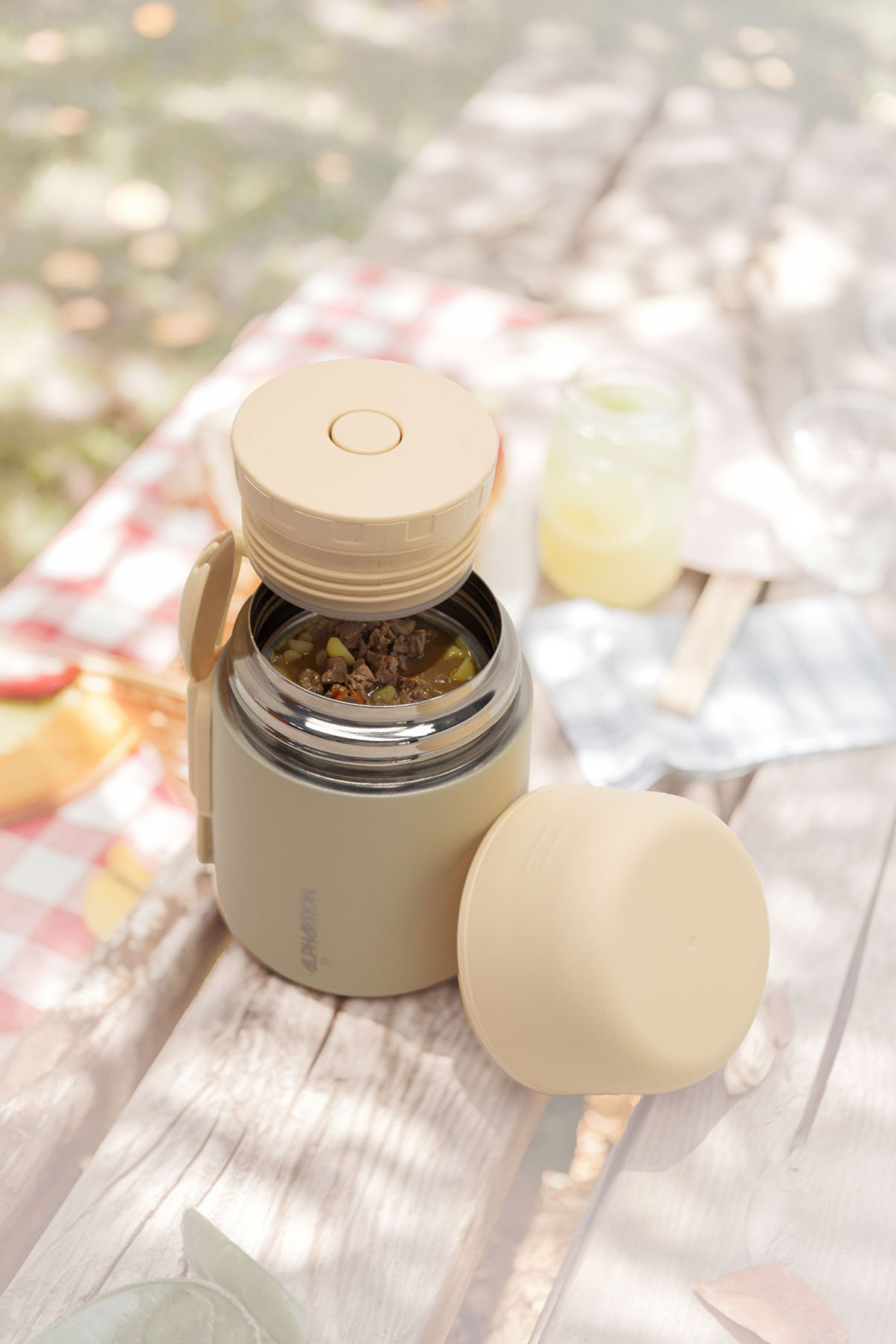 Alphakron Vakumlu Paslanmaz Çelik Yemek Termosu 0.5 lt - Krem