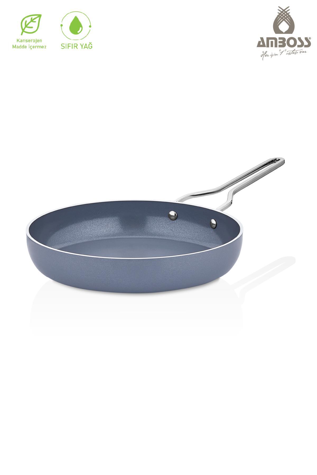 Amboss Sera Nova Yanmaz Yapışmaz Seramik Tava 24 cm - Gri