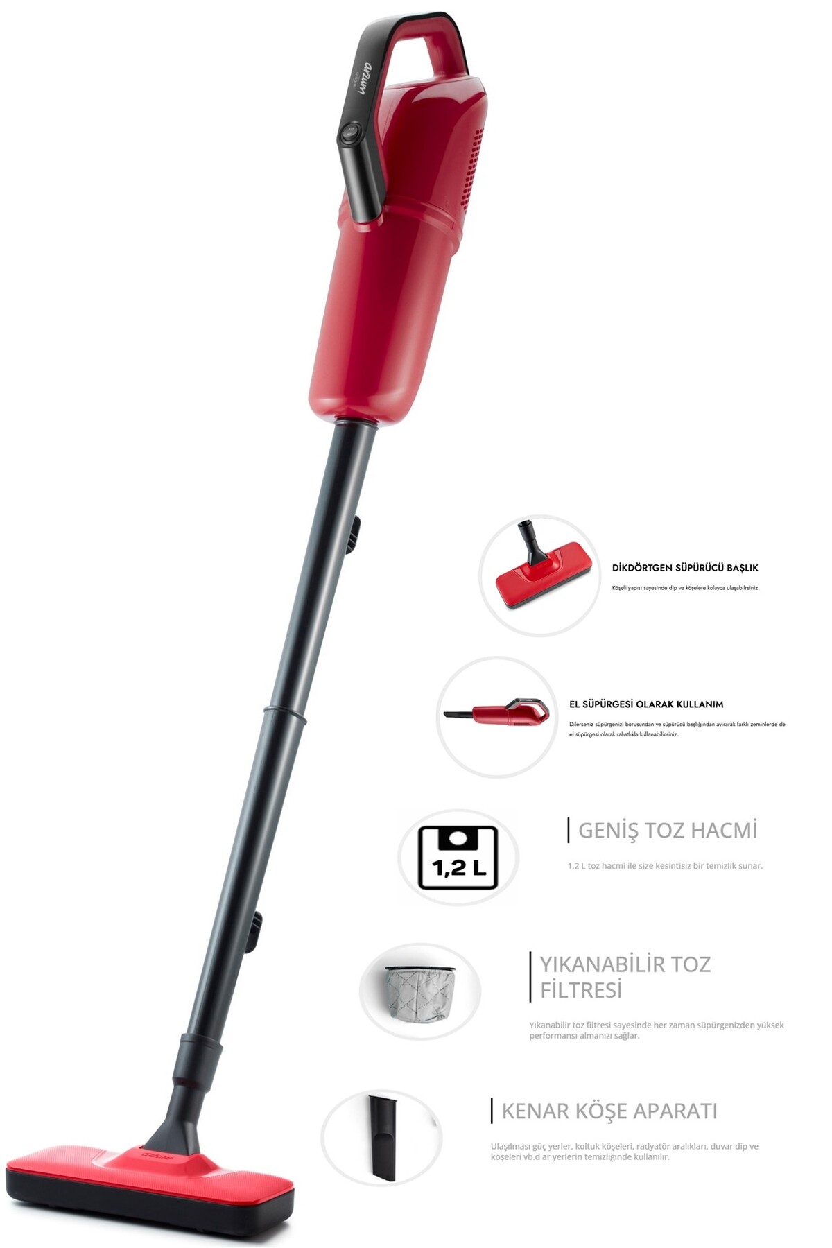 Arzum AR-4098 Gırgır 2Si1Arada Dikey Elektrikli Süpürge Arzum AR-4098 Gırgır 2Si1Arada Dikey Elektrikli Süpürge