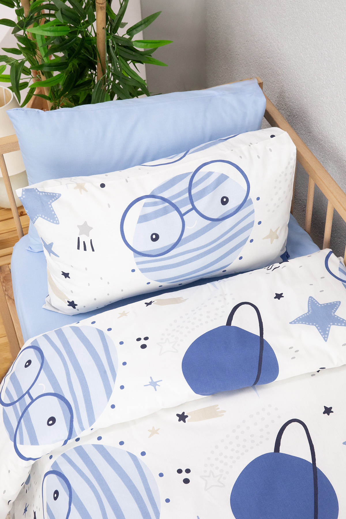 Astromini %100 Pamuk Bebek Nevresim Takımı - Mavi