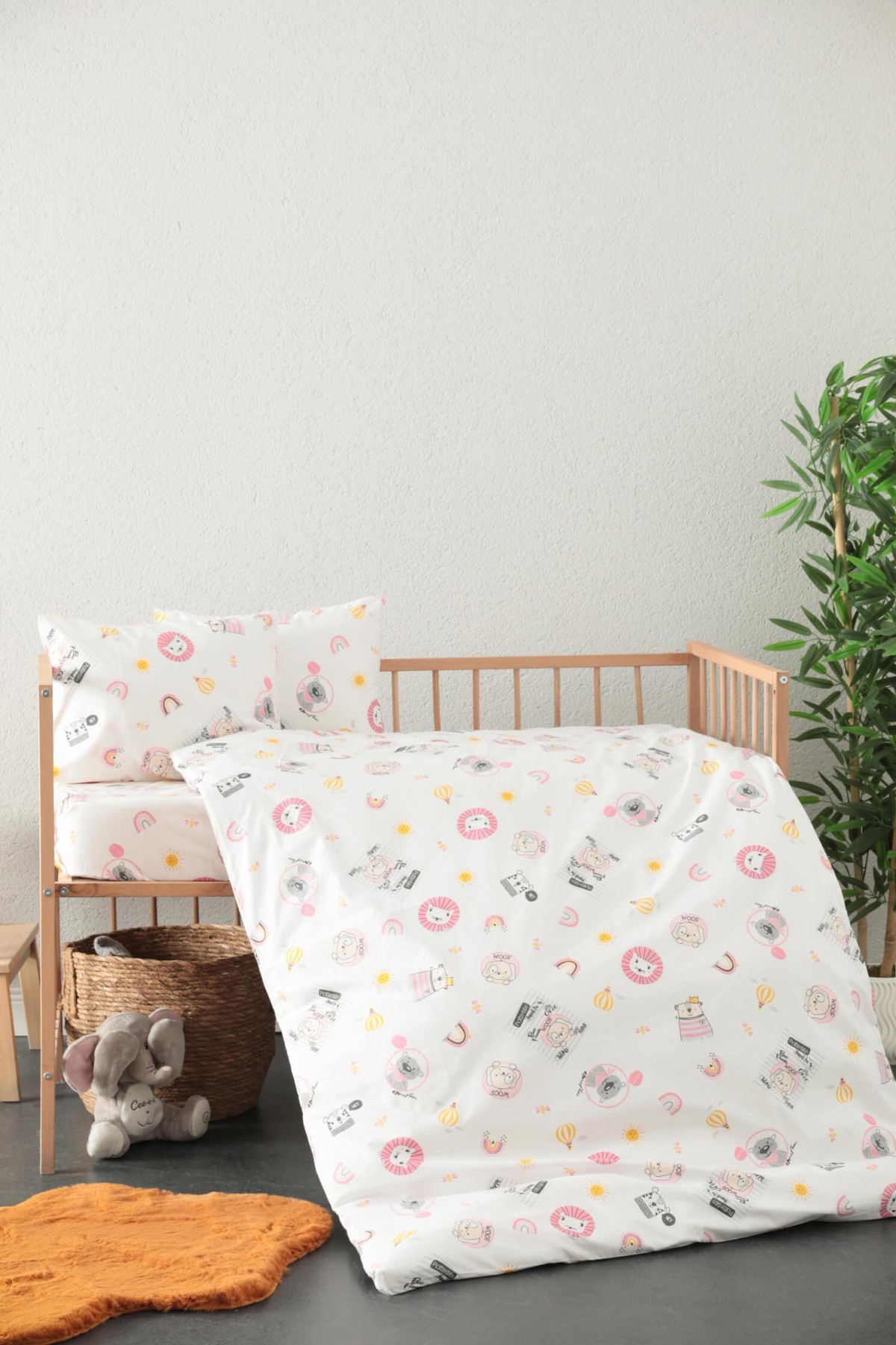 Baby %100 Pamuk Best Friends Bebek Nevresim Takımı - Pembe