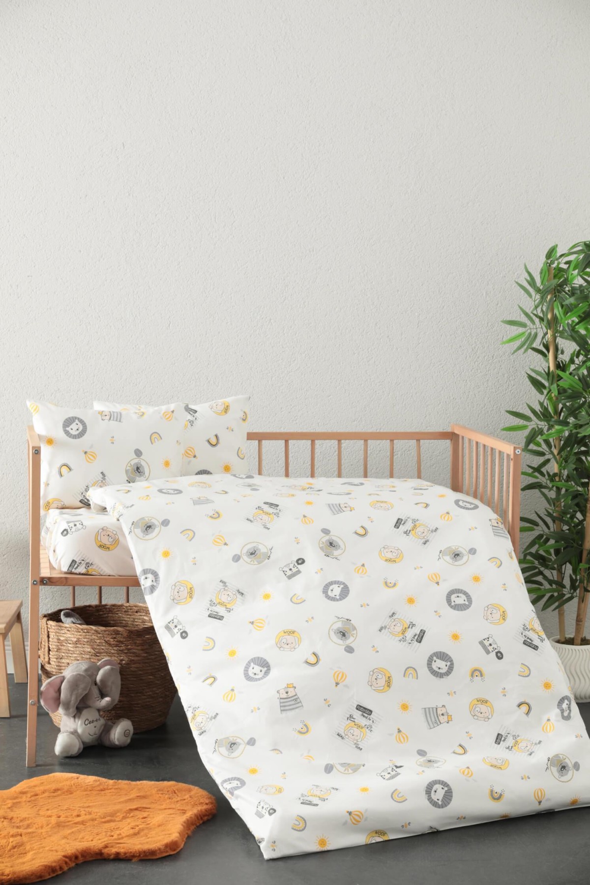 Baby %100 Pamuk Best Friends Bebek Nevresim Takımı - Sarı