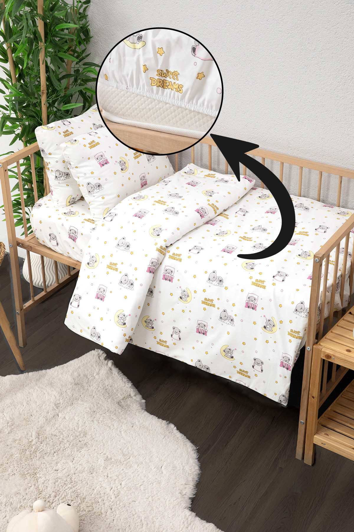 Baby %100 Pamuk Dream Sweet Bebek Nevresim Takımı - Pembe