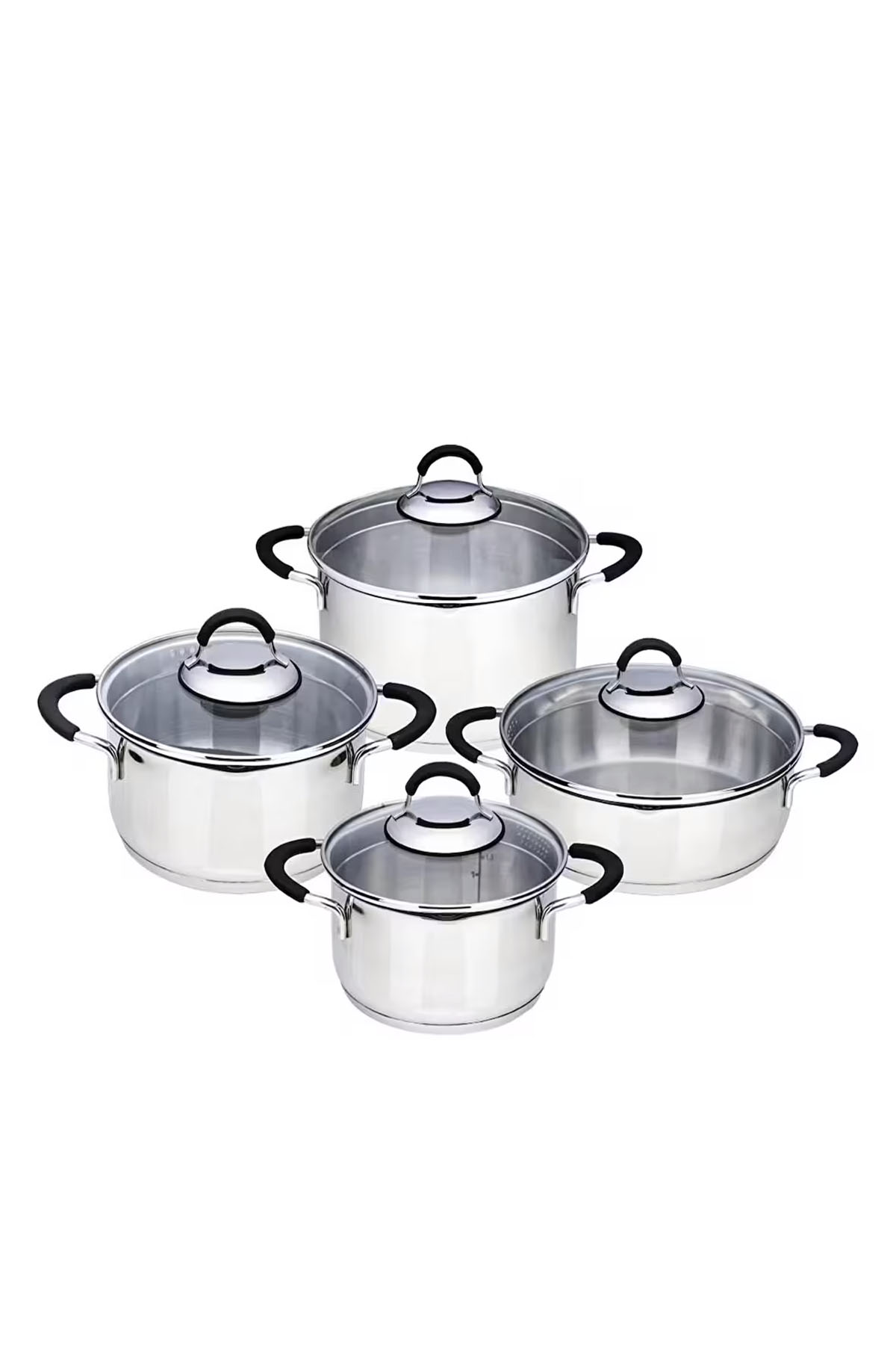 Bambum Stellar 8 Parça Çelik Tencere Seti - Silver Bambum Stellar 8 Parça Çelik Tencere Seti - Silver
