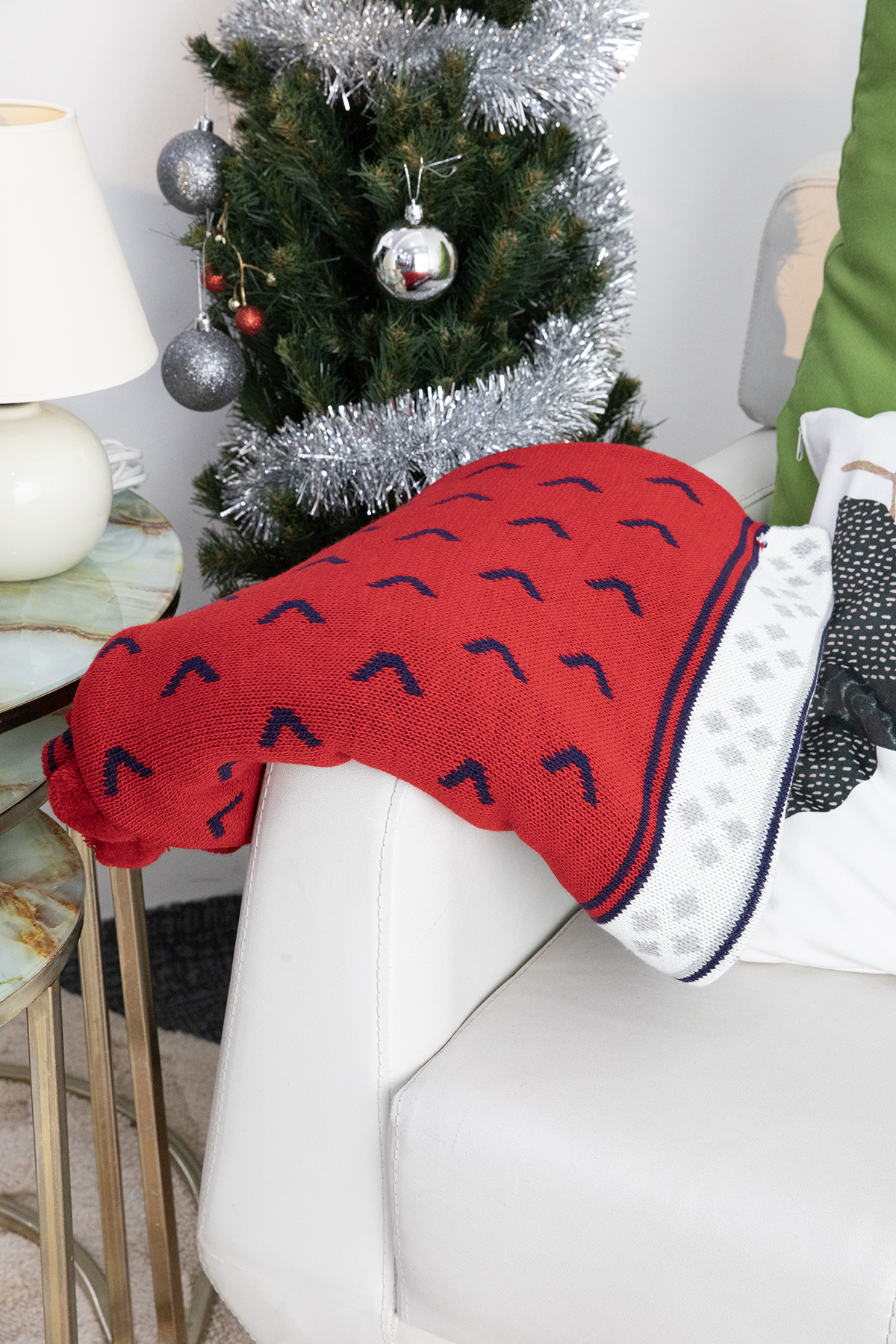 Biocotton Triko Ponponlu Örgü Tv Battaniyesi - Lacivert Biocotton Triko Ponponlu Örgü Tv Battaniyesi - Lacivert