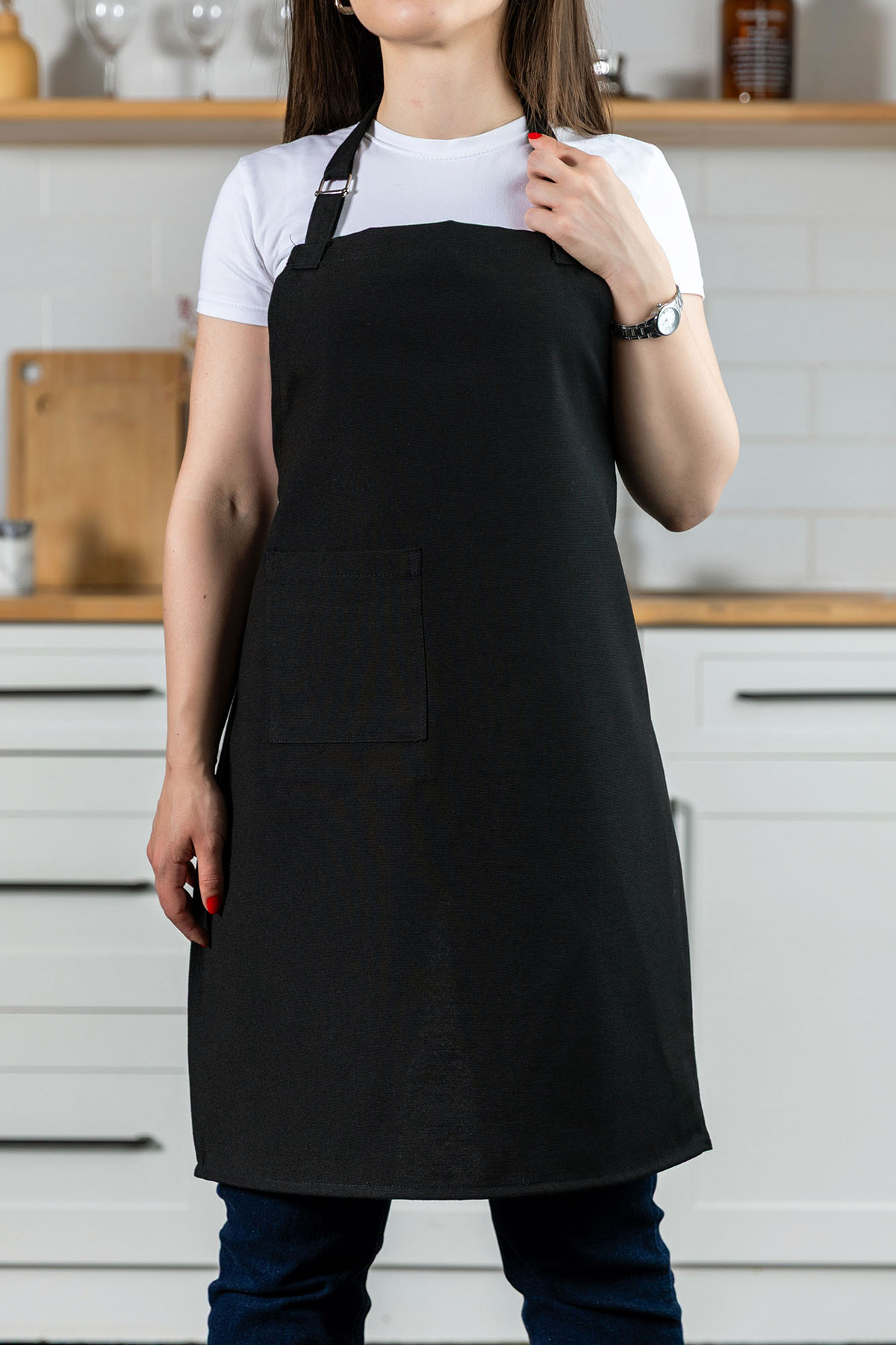 Chef Classic Ayar Askılı Mutfak Önlüğü - Siyah Chef Classic Ayar Askılı Mutfak Önlüğü - Siyah