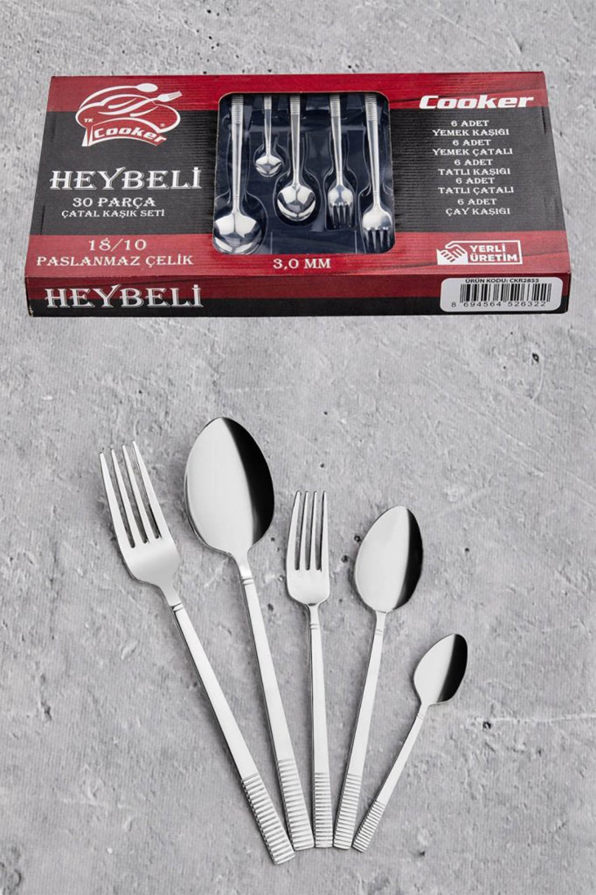 Cooker 2855 Heybeli 30 Parça Çatal Kaşık Bıçak Seti