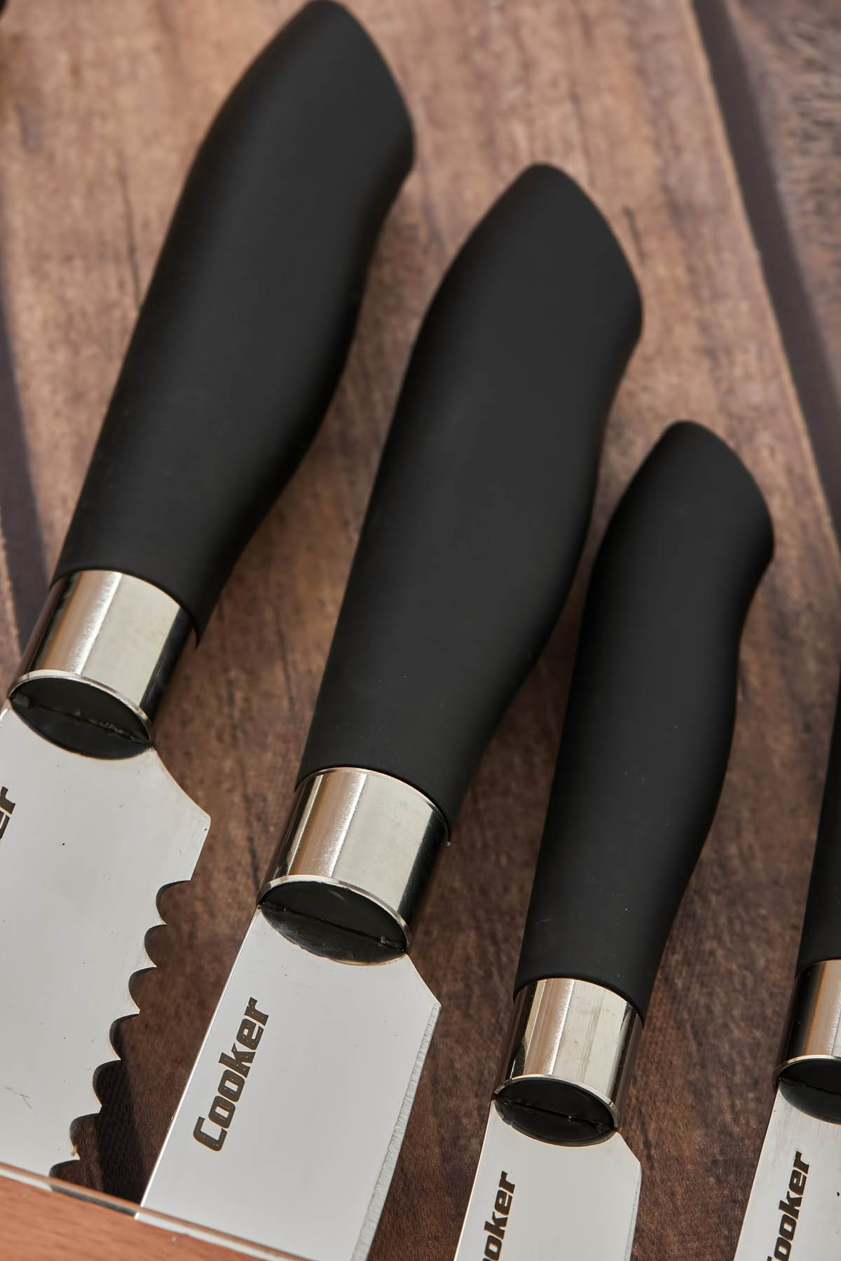 Cooker CKR3584 Ahşap Şeffaf Bölmeli 6 Parça Bıçak Seti