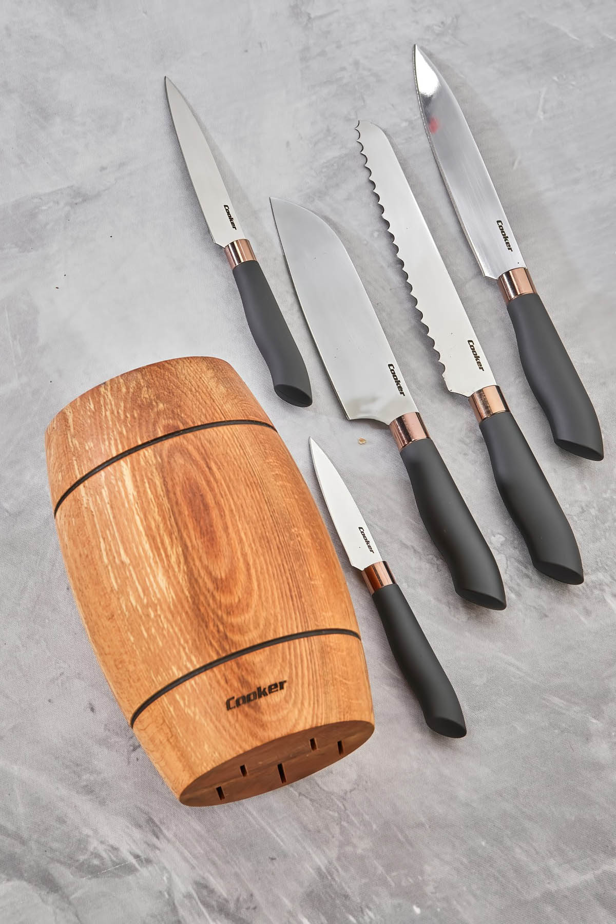 Cooker CKR3585 Ahşap Standlı 6 Parça Bıçak Seti