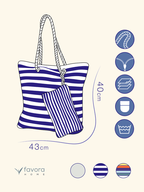 Cüzdan Hediyeli Kadın Plaj Çantası - Lacivert Cüzdan Hediyeli Kadın Plaj Çantası - Lacivert