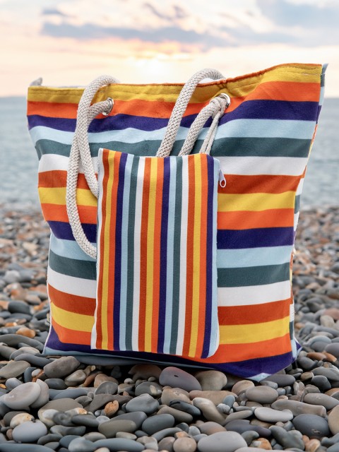 Cüzdan Hediyeli Kadın Plaj Çantası - Renkli Cüzdan Hediyeli Kadın Plaj Çantası - Renkli