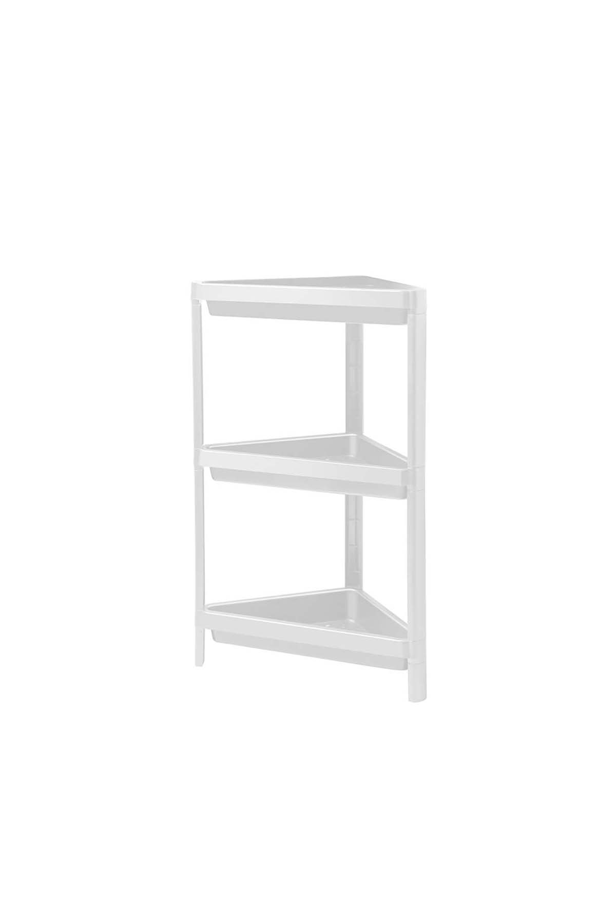 DecoBella 3 Katlı Üçgen Raf 81511 - Beyaz
