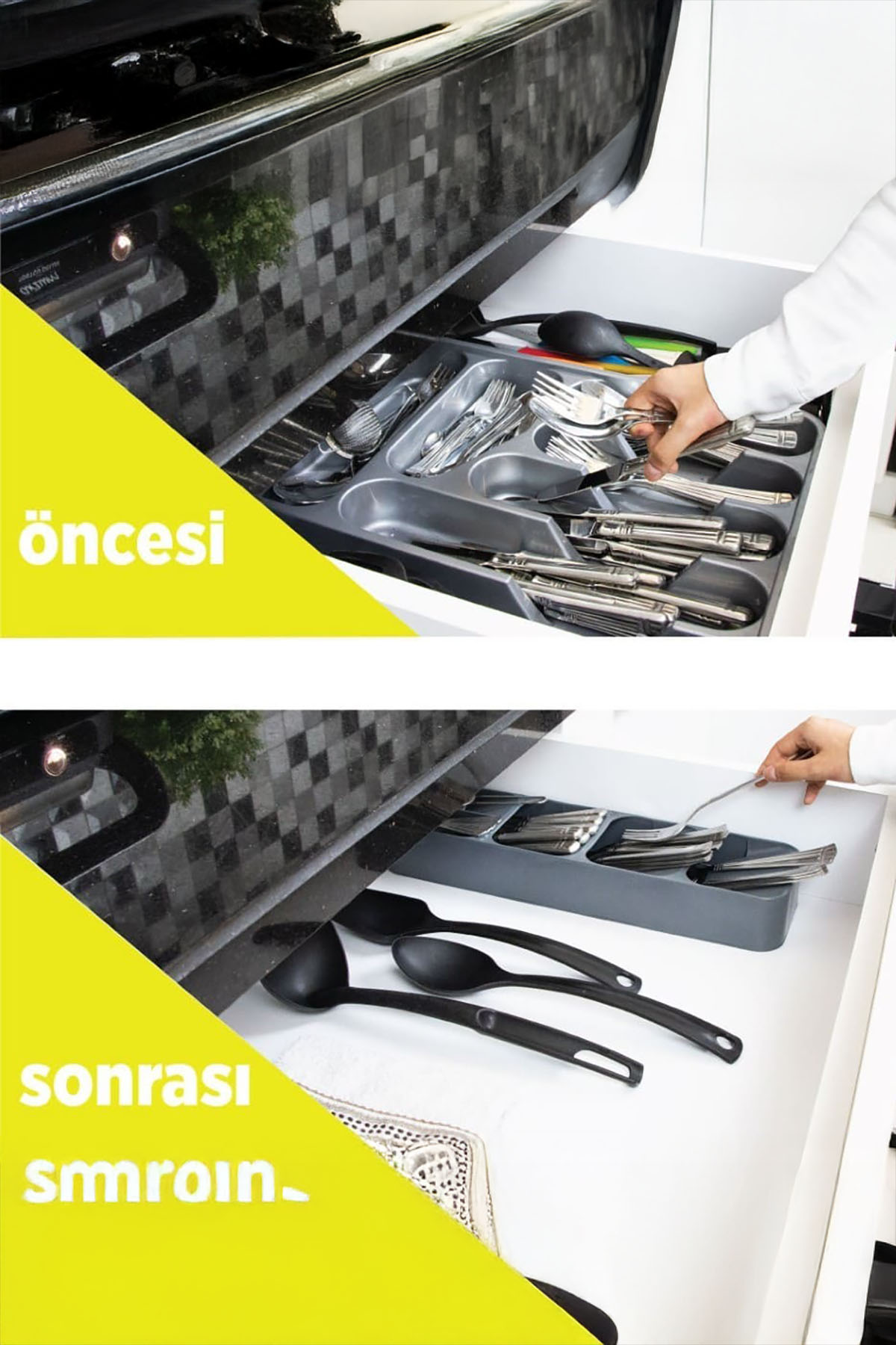 DecoBella 5 Bölmeli Çekmece Kaşıklık 50809 - Gri DecoBella 5 Bölmeli Çekmece Kaşıklık 50809 - Gri