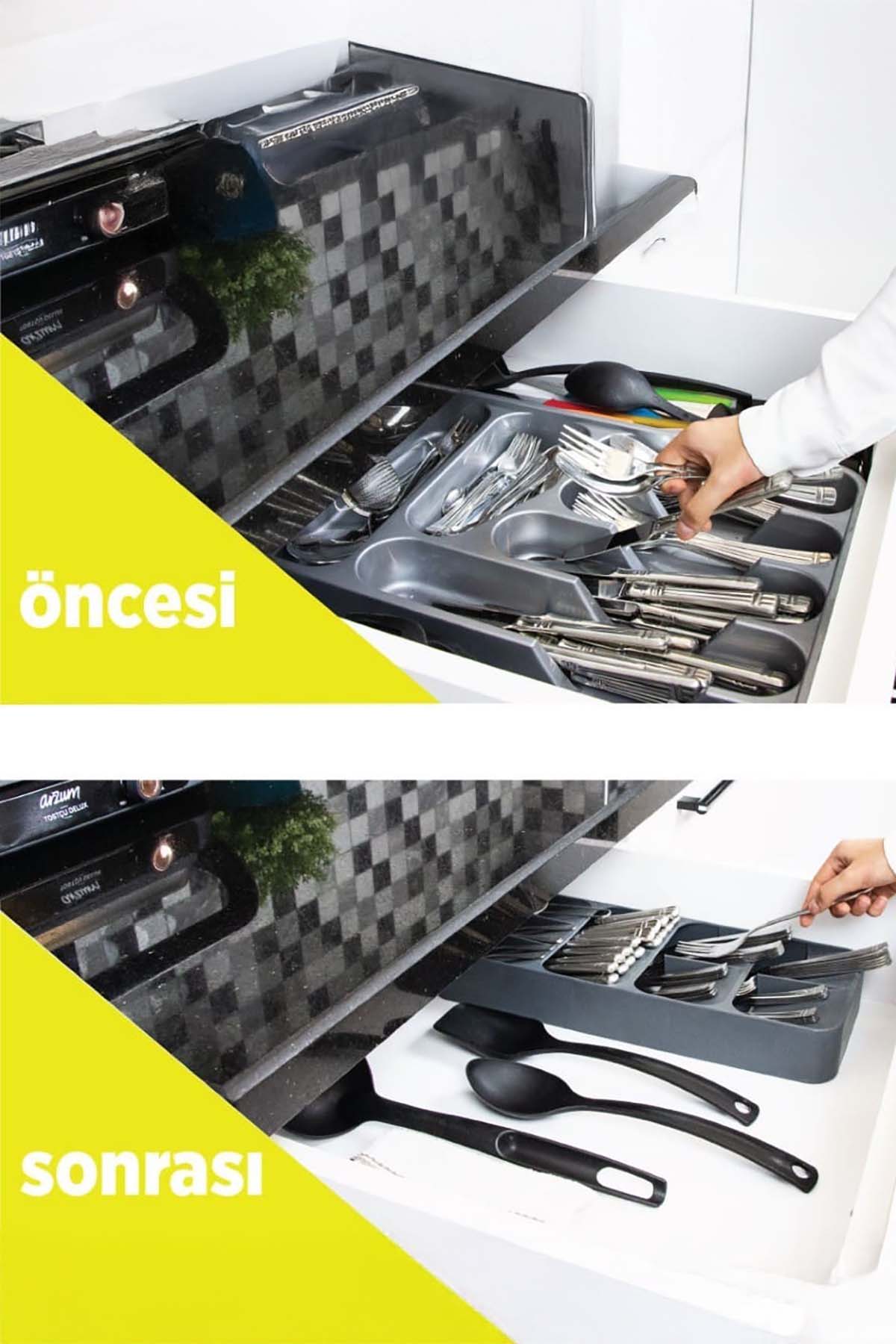 DecoBella 9 Bölmeli Çekmece Kaşıklık 50804 - Gri DecoBella 9 Bölmeli Çekmece Kaşıklık 50804 - Gri