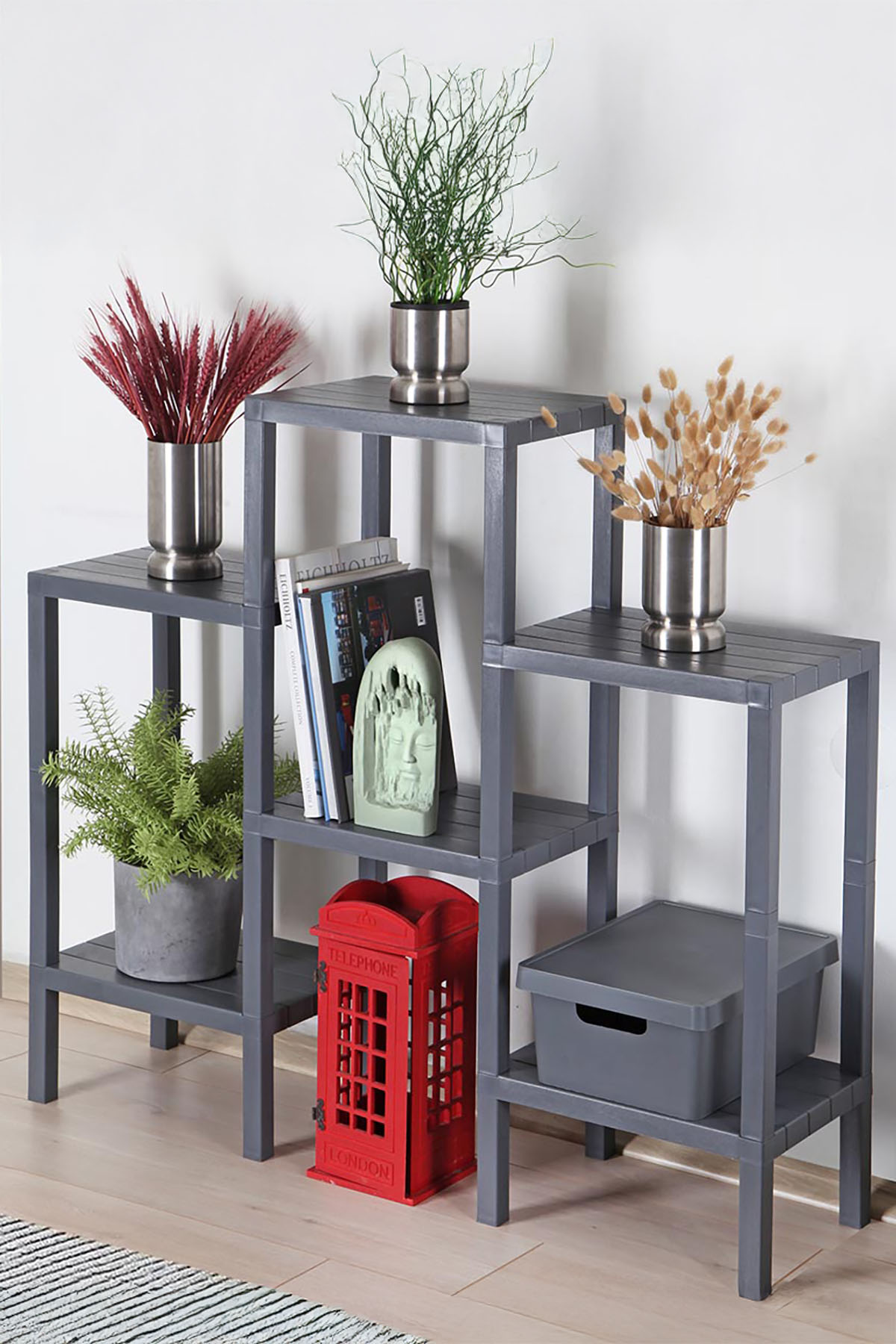 DecoBella Antrasit 6'lı Modüler Raf 81501 - Antrasit