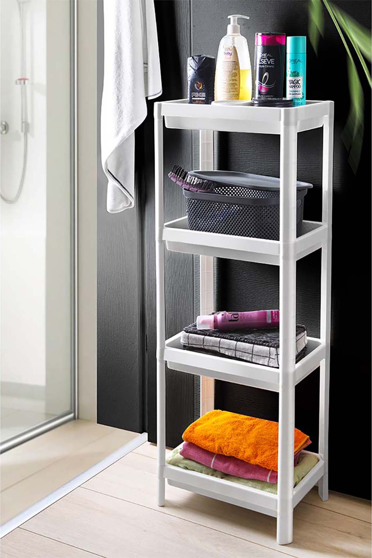 DecoBella Beyaz 4 Katlı Banyo Rafı 81505 - Beyaz