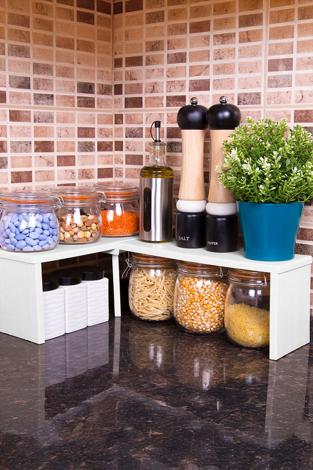 DecoBella Çok Fonksiyonlu Raf Düzenleyici 50805 - Beyaz DecoBella Çok Fonksiyonlu Raf Düzenleyici 50805 - Beyaz